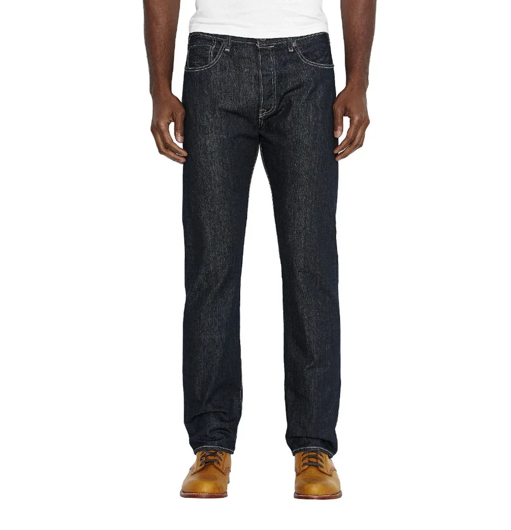 Levi's Men 501 Regular Fit Button Fly Non Stretch Jeans Clean Rigid Size 34X32